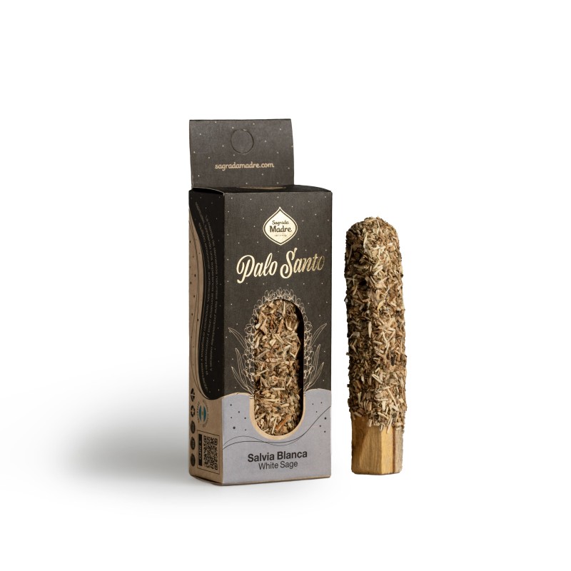Palo Santo Stick Vit Salvia Sagrada Madre - Rökelsepinne - Palo Santo Peru, Rosa, Lavendel, Cederträ, Apelsin, Eukalyptus-STÄCK PALO SANTO SAGRADA MADRE-HOSTENATURA