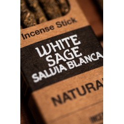 Encens Naturel Sauge Blanche Sainte Mère Connection - Sahumerio 8 bâtonnets épais Bio