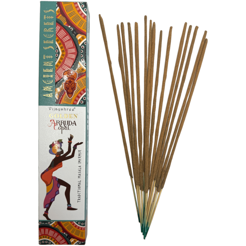 Golden Copal och Rue Rökelse Golden Ancient Secrets Vijayshree - 15gr pack.-Gyllene Forntida Hemligheter Rökelse Gyllene Kopal, Vijayshree-HOSTENATURA