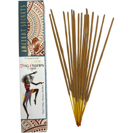 Golden Copal en Nag Champa Golden Ancient Secrets Vijayshree Wierook - 15gr verpakking.