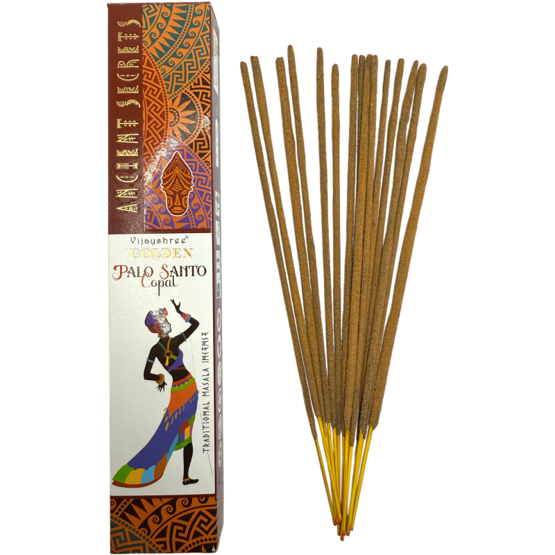 Golden Copal och Palo Santo Golden Ancient Secrets Vijayshree rökelse - 15gr pack.-Gyllene Forntida Hemligheter Rökelse Gyllene Kopal, Vijayshree-HOSTENATURA