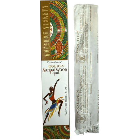 Incienso Copal Dorado y Sándalo Golden Ancient Secrets Vijayshree - Cajetilla de 15gr.