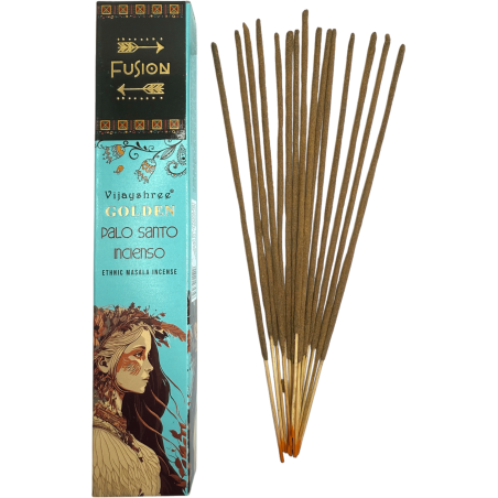 Incienso Palo Santo y Frankincense Golden Fusión Vijayshree - Cajetilla de 15gr.