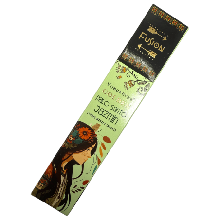 Palo Santo und Jasmin Räucherstäbchen Golden Fusion Vijayshree - 15gr Packung.