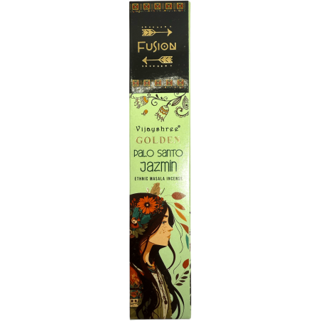 Incenso Palo Santo e Jasmim Golden Fusion Vijayshree - pacote de 15gr.