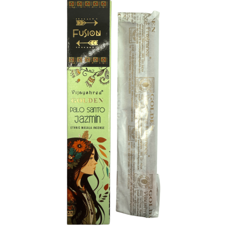 Incenso Palo Santo e Jasmim Golden Fusion Vijayshree - pacote de 15gr.