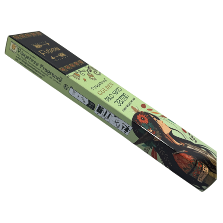 Palo Santo und Jasmin Räucherstäbchen Golden Fusion Vijayshree - 15gr Packung.