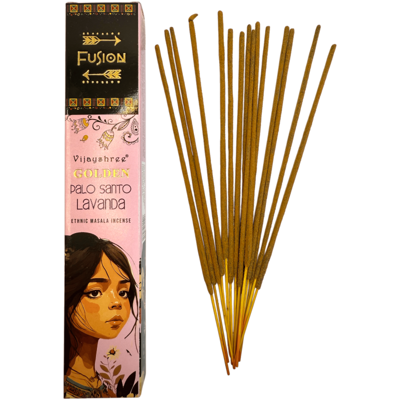 パロサントとラベンダーインセンスゴールデンフュージョンビジェイシュリー - 15grパック。-ゴールデン フュージョン パロ サント ビジェイシュリー インセンス-HOSTENATURA