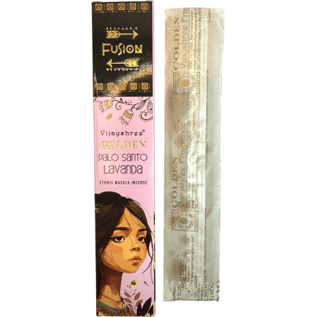 Incienso Palo Santo y Lavanda Golden Fusión Vijayshree - Cajetilla de 15gr.