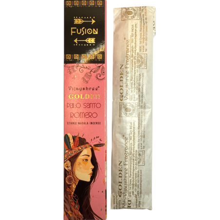Incienso Palo Santo y Romero Golden Fusión Vijayshree - Cajetilla de 15gr.