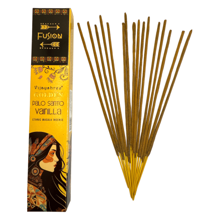 Palo Santo rökelse och Golden Fusion Vanilla Vijayshree - 15gr pack.