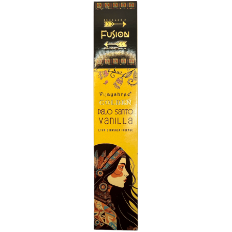 Incienso Palo Santo y Vainilla Golden Fusión Vijayshree - Cajetilla de 15gr.