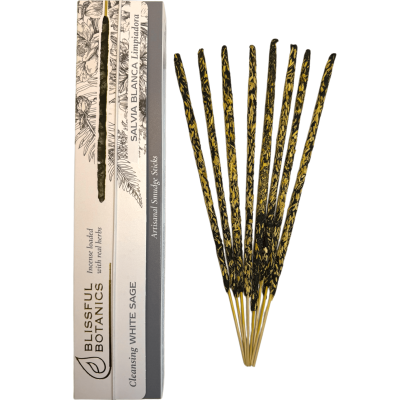 Incenso de Sálvia Branca Orgânica Blissful Botanics TULASI Natural Artisan - Sálvia de Limpeza - 8 incisos orgânicos-Inciensos Blissful Botanics Tulasi-HOSTENATURA