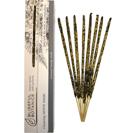 Ekologisk Vit Salvia Rökelse Blissful Botanics TULASI Natural Artisan - Cleansing Sage - 8 ekologiska rökelsepinnar
