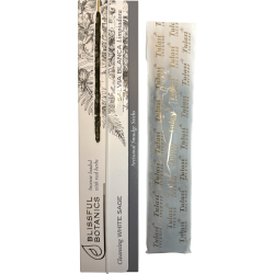 Incenso de Sálvia Branca Orgânica Blissful Botanics TULASI Natural Artisan - Sálvia de Limpeza - 8 incisos orgânicos