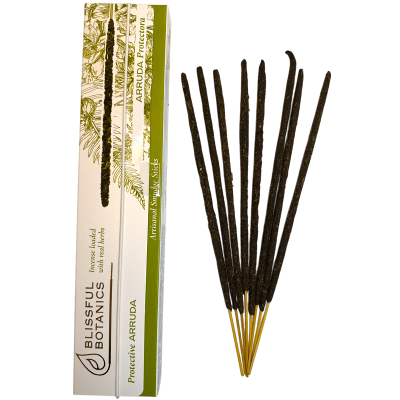 Incenso Biologico Ruta Blissful Botanics TULASI Naturale Artigianale - Protezione Rue - 8 barre di incenso biologico-Inciensos Blissful Botanics Tulasi-HOSTENATURA