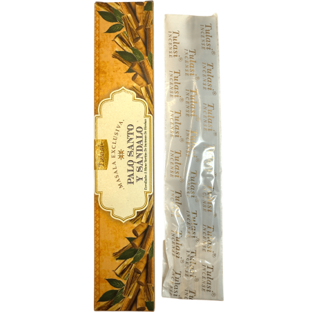 Encens Palo Santo et Bois de Santal Exclusif Malasa TULASI - 1 paquet de 15gr.