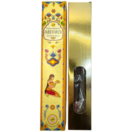Amber Incense Musk SREE VANI Golden India - 1 pack of 15gr.