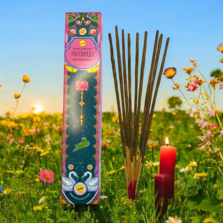 Incenso de Patchouli SREE VANI Golden India - 1 pacote de 15gr.