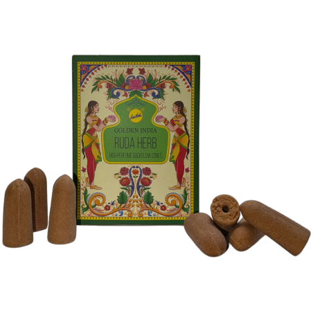 Incense Cones Reflux Rue SREE VANI Golden India - Pack of 10 blackflow cones