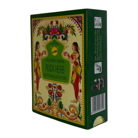 Cons Incienso Reflujo Ruda SREE VANI Golden India - Paquet de 10 cons blackflow