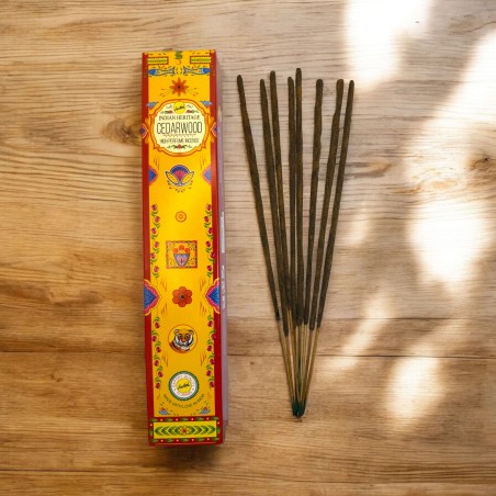 Zedernholz Räucherstäbchen SREE VANI Golden India - 1 Packung à 15gr.