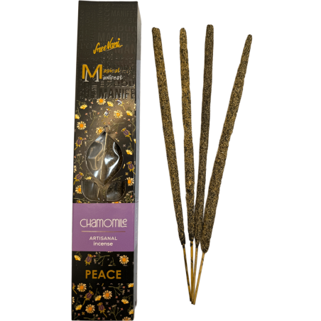 Tămâie de mușețel Paz Manifest SREE VANI - Tămâie naturală lucrată manual - 4 batoane groase Calitate suplimentară