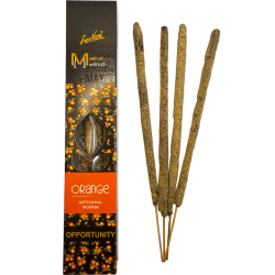 Incienso Naranja Oportunidad Manifest SREE VANI - Incienso Natural Orgánico Artesanal - 4 barritas gruesas calidad Extra