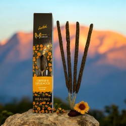 Calendula and Sandelwood Healing Incense Manifest SREE VANI - Natural Organic Artisan Incense - 4 tjocka kvalitetsbarer