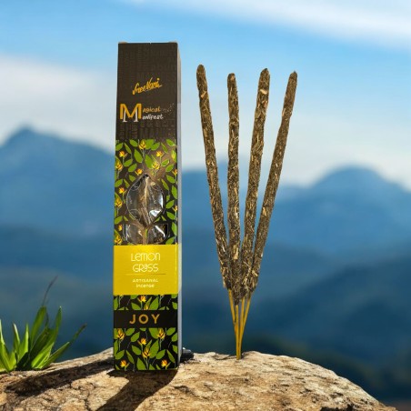 Incenso Alegr Manifest Lemongrass SREE VANI - Incenso Naturale Biologico Fatto A Mano - 4 Bastoncini Spessi Extra Quality