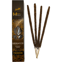 Kadzidło z drzewa sandałowego Passion Manifest SREE VANI - Naturalne organiczne kadzidło rzemieślnicze - 4 grube patyczki ekstra
