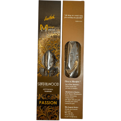 Kadzidło z drzewa sandałowego Passion Manifest SREE VANI - Naturalne organiczne kadzidło rzemieślnicze - 4 grube patyczki ekstra