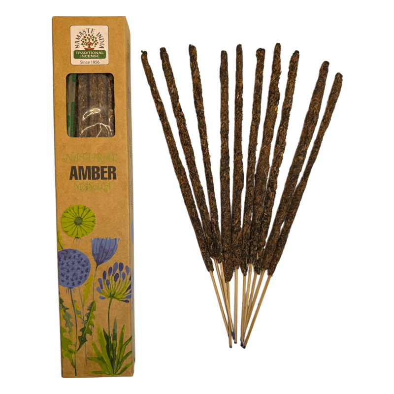 Inciens natural Ámbar Namaste India Natural Masala - 1 caixeta d'incís orgànic 30gr.-VARES INCENS BOTÀNIC-HOSTENATURA