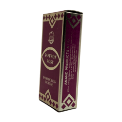 Dhoop Weihrauch Safran Rosen ANAND Bambuslos Weihrauch Safran Rose - 1 Packung mit 15 Riegeln