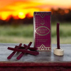 Dhoop Rökelse Saffran Rosor ANAND Bambufri Rökelse Saffran Ros - 1 förpackning med 15 barer