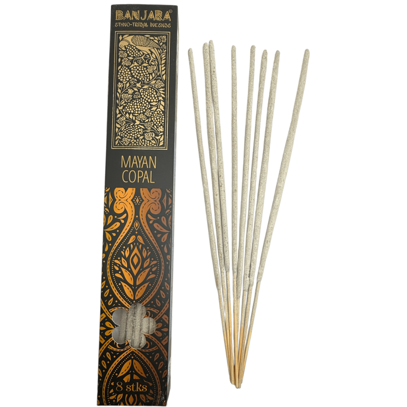 Incenso Maia Copal BANJARA Extra Longo Étnico Tribal - 8 incensos naturais de masala-Incenso Banjara Extra Longo Étnico Tribal-HOSTENATURA