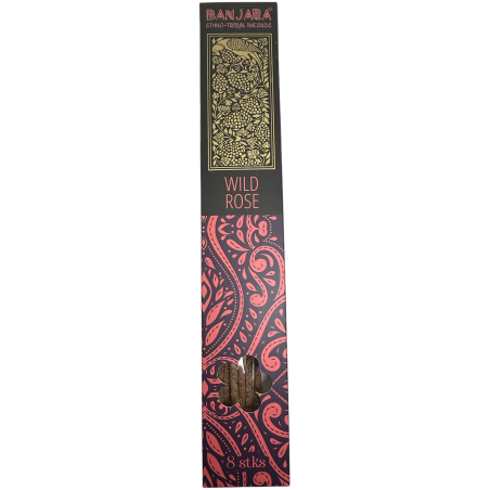Encens Wild Rose BANJARA Extra Long Ethnique Tribal - 8 bâtonnets d’encens masala naturels