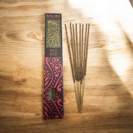 Encens Wild Rose BANJARA Extra Long Ethnique Tribal - 8 bâtonnets d’encens masala naturels