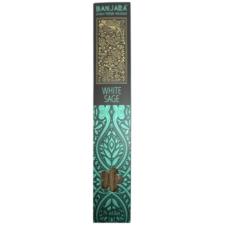 Kadzidło z białej szałwii BANJARA Extra Long Ethnic Tribal - 8 naturalnych kadzidełek masala