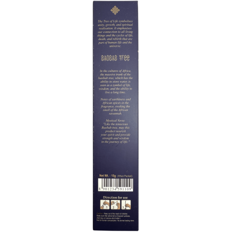 Incenso all'Albero di Baobab BANJARA Albero della Vita Botanico - Scatola da 15gr. di Incenso Masala