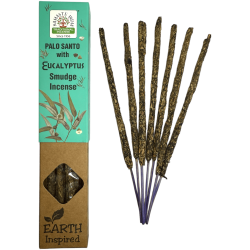 Incienso Natural de Palo Santo y Eucalipto NAMASTE INDIA Earth Inspired - Cajita de 25gr de Incienso Orgánico