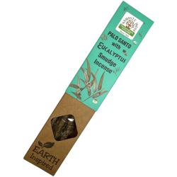 Incienso Natural de Palo Santo y Eucalipto NAMASTE INDIA Earth Inspired - Cajita de 25gr de Incienso Orgánico