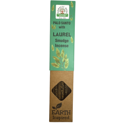 Incienso Natural de Palo Santo y Laurel NAMASTE INDIA Earth Inspired - Cajita de 25gr de Incienso Orgánico