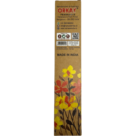 Incienso natural Vainilla Namaste India Natural Masala - 1 cajetilla de incienso orgánico 30gr.