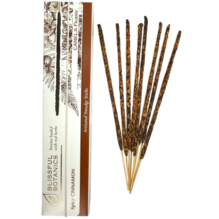 Blissful Botanics TULASI Artisan Cannelle Naturelle Encens Bio - Cannelle Épicée - 8 bâtonnets d’encens bio