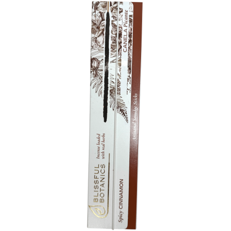 Blissful Botanics TULASI Artisan Cannelle Naturelle Encens Bio - Cannelle Épicée - 8 bâtonnets d’encens bio