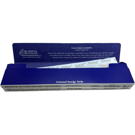 Organic Nag Champa Blissful Botanics TULASI Tămâie artizanală naturală - Exotic Nag Champa - 8 bețișoare de tămâie organică