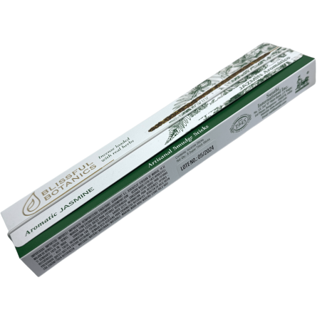 Encens Bio Blissful Botanics TULASI Jasmin Artisanal Naturel - Jasmin Aromatique - 8 bâtonnets d’encens bio