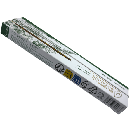 Encens Bio Blissful Botanics TULASI Jasmin Artisanal Naturel - Jasmin Aromatique - 8 bâtonnets d’encens bio