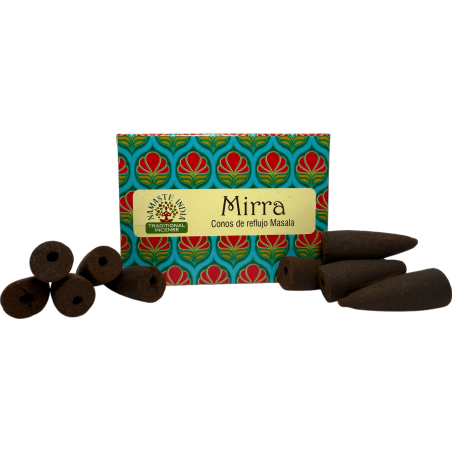 Myrrh Reflux Cones NAMASTE INDIA - 10 blackflow incense cones